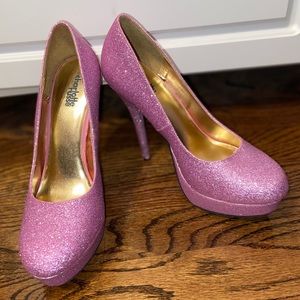 Charlotte Russe pink sparkle heels